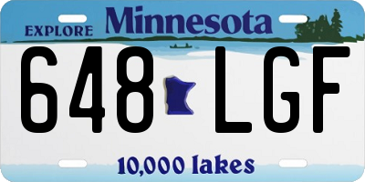 MN license plate 648LGF