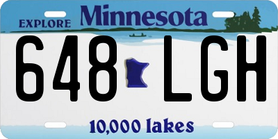 MN license plate 648LGH
