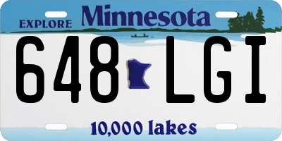 MN license plate 648LGI