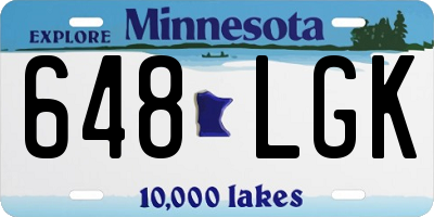 MN license plate 648LGK