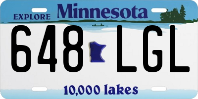 MN license plate 648LGL