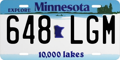 MN license plate 648LGM