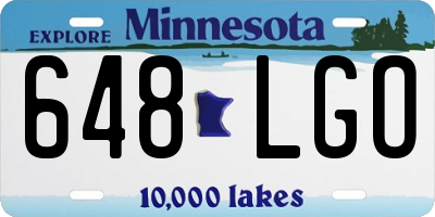 MN license plate 648LGO