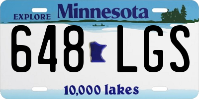 MN license plate 648LGS