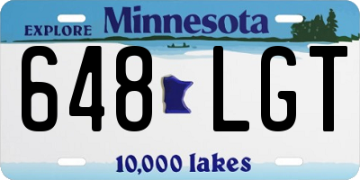 MN license plate 648LGT