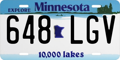 MN license plate 648LGV