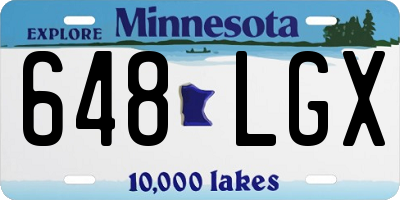MN license plate 648LGX