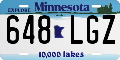 MN license plate 648LGZ