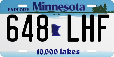MN license plate 648LHF