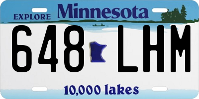 MN license plate 648LHM
