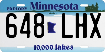MN license plate 648LHX