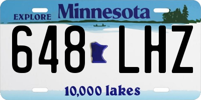 MN license plate 648LHZ