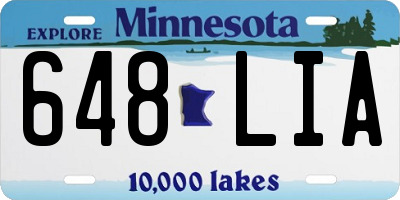 MN license plate 648LIA