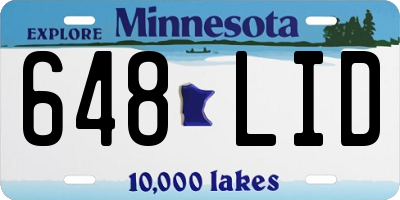 MN license plate 648LID