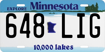 MN license plate 648LIG