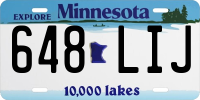 MN license plate 648LIJ