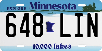 MN license plate 648LIN