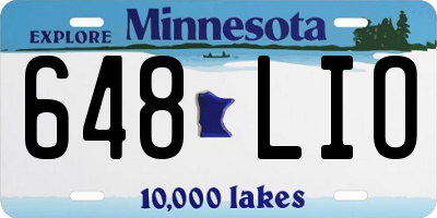 MN license plate 648LIO