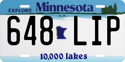 MN license plate 648LIP