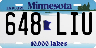 MN license plate 648LIU