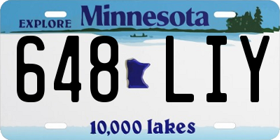 MN license plate 648LIY