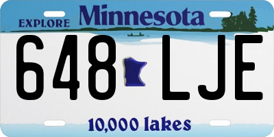 MN license plate 648LJE