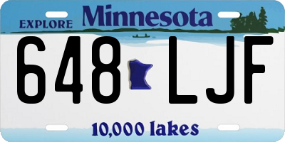 MN license plate 648LJF