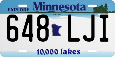 MN license plate 648LJI