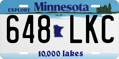 MN license plate 648LKC