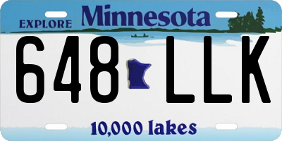 MN license plate 648LLK