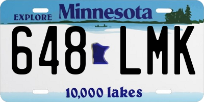 MN license plate 648LMK