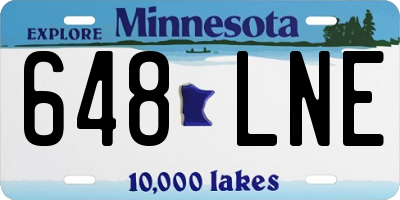 MN license plate 648LNE