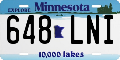 MN license plate 648LNI