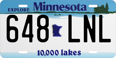 MN license plate 648LNL