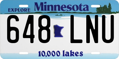 MN license plate 648LNU