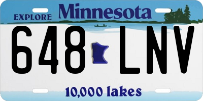 MN license plate 648LNV