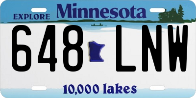 MN license plate 648LNW