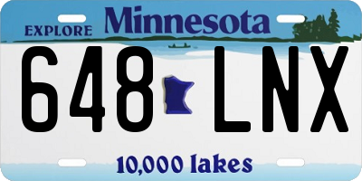 MN license plate 648LNX