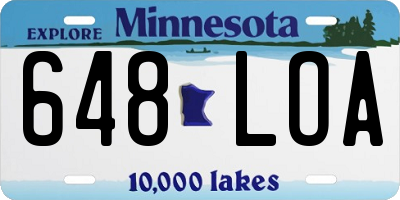 MN license plate 648LOA