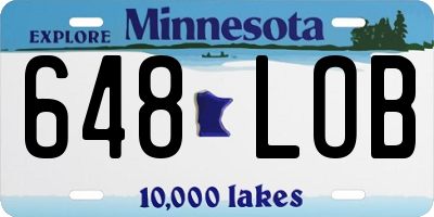 MN license plate 648LOB
