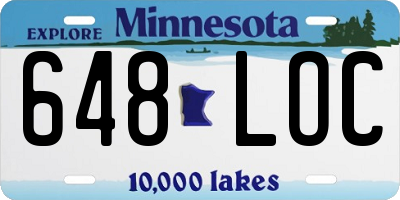 MN license plate 648LOC
