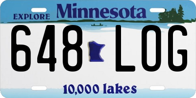 MN license plate 648LOG