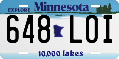 MN license plate 648LOI