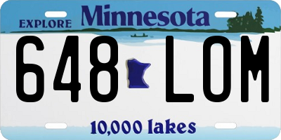 MN license plate 648LOM