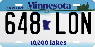 MN license plate 648LON