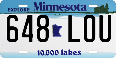 MN license plate 648LOU