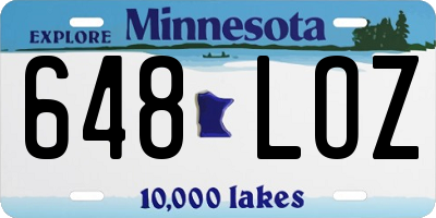 MN license plate 648LOZ