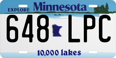 MN license plate 648LPC