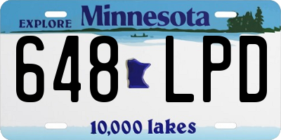 MN license plate 648LPD