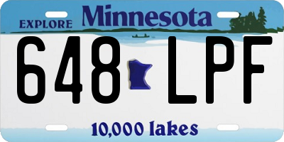 MN license plate 648LPF